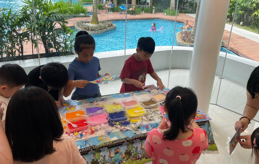 sand art painting at parties