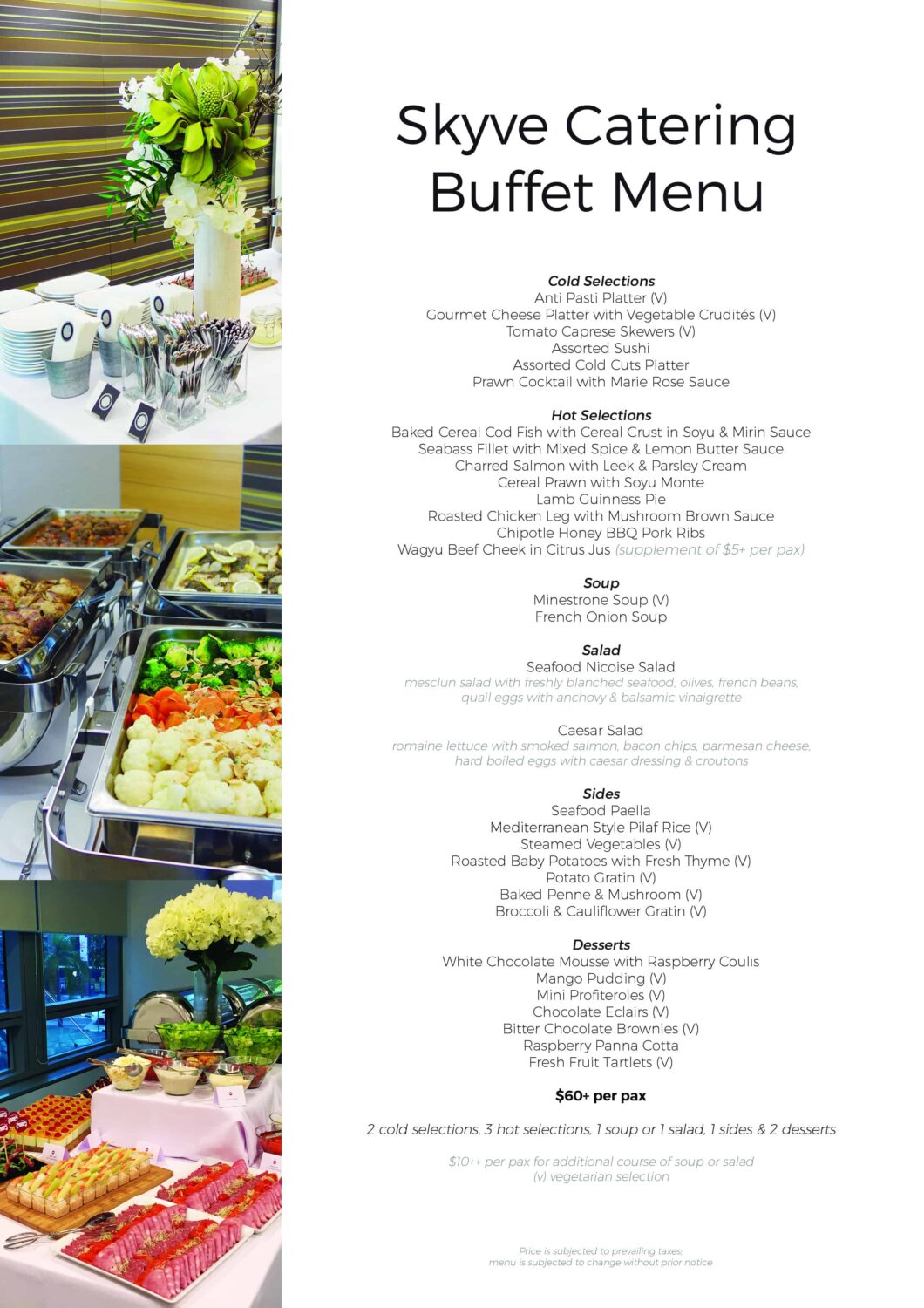 Skyve Catering Buffet Menu 2017