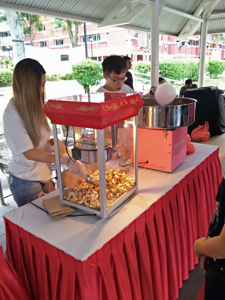 live food stations at work popcorn and candy floss